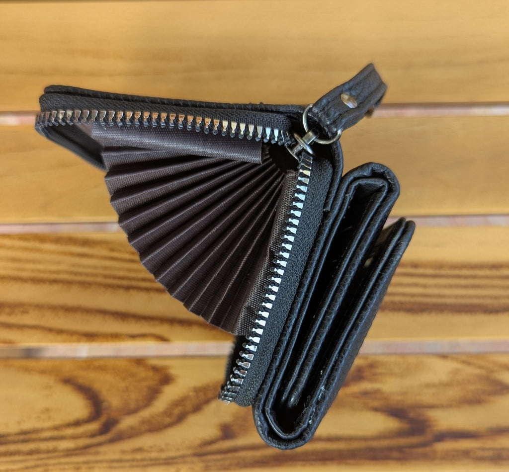n'ONE Premium Women's Wallet | Multi Card Holder | Zip Coin Purse | Black