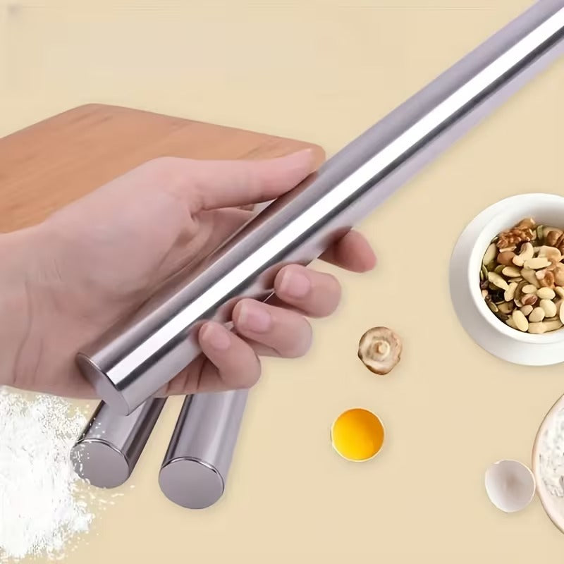 Heavy-Duty Stainless Steel Rolling Pin with Hollow Tube Lightweight