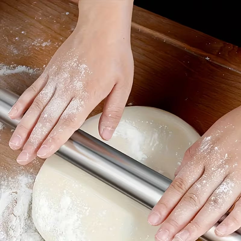 Heavy-Duty Stainless Steel Rolling Pin with Hollow Tube Lightweight